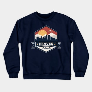 Denver Colorado Skyline Silhouette - The Mile High City Crewneck Sweatshirt